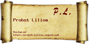 Probst Liliom névjegykártya